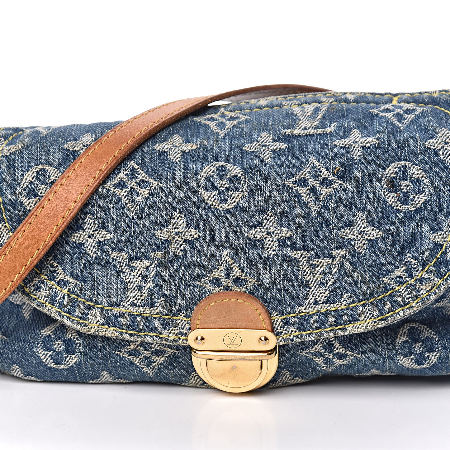 Monogram Denim Mini Pleaty Blue