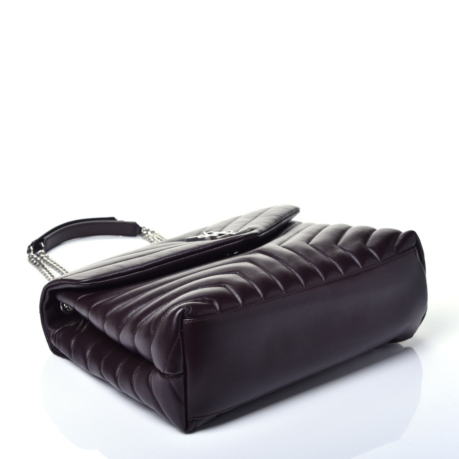 Saint Laurent Calfskin Y Quilted Monogram Medium Loulou Chain Satchel Amaranto 4 of 9