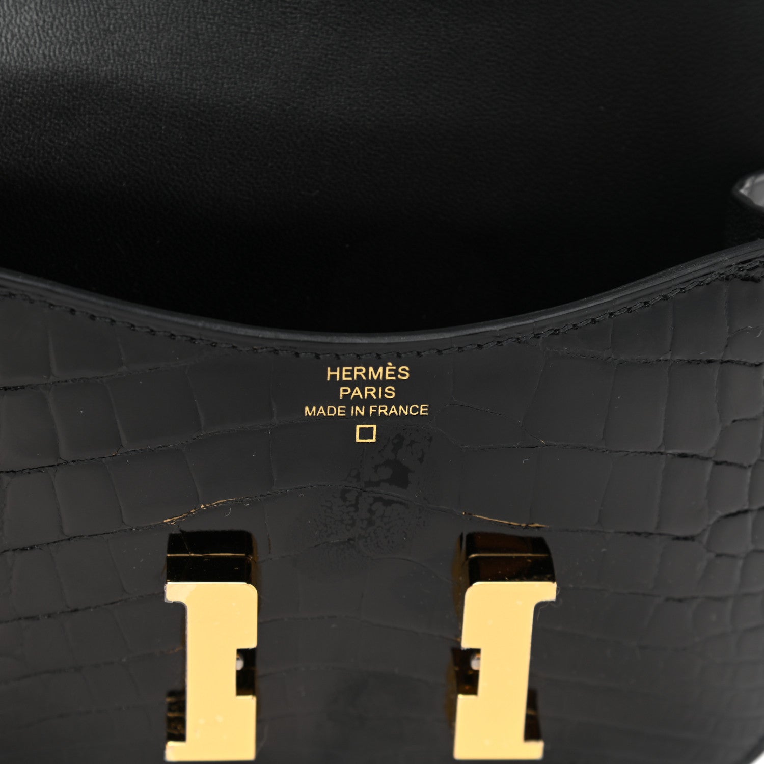 Hermes Shiny Alligator Constance Slim Wallet Black 7 of 9