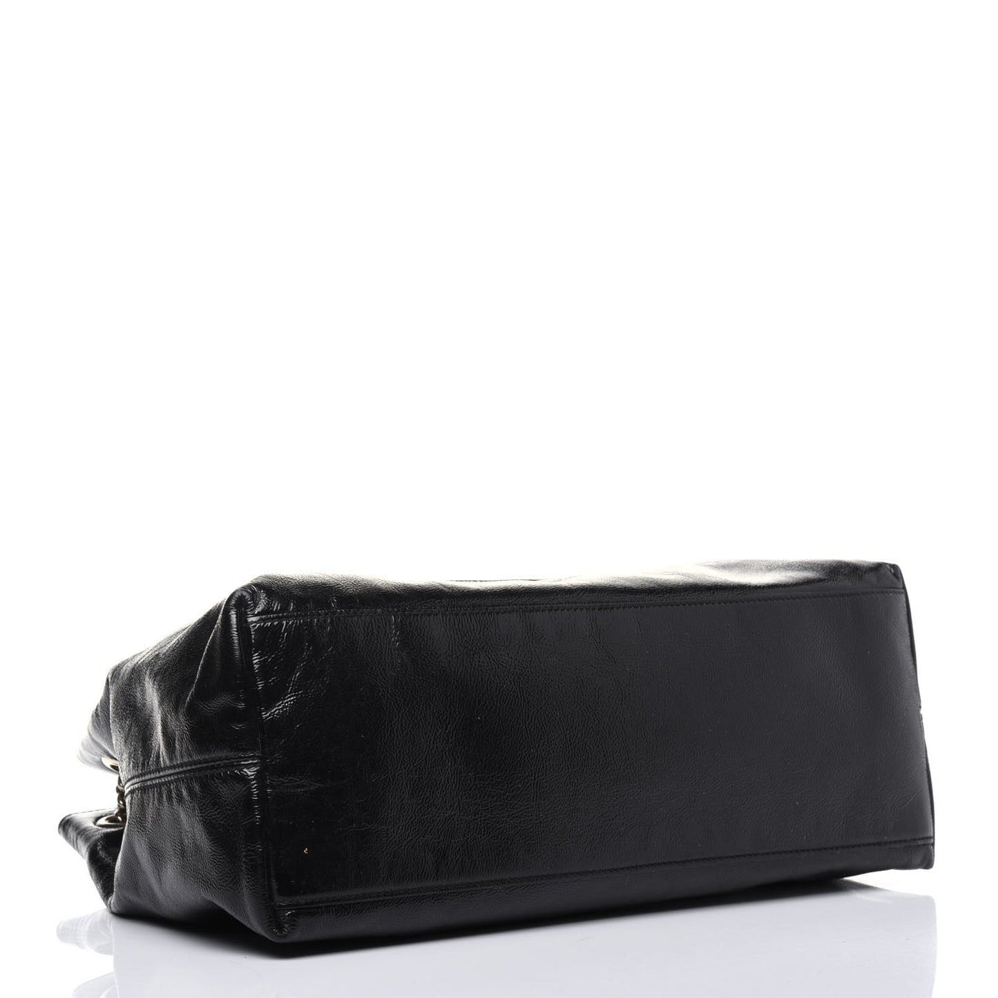 Patent Medium Soho Chain Shoulder Bag Black