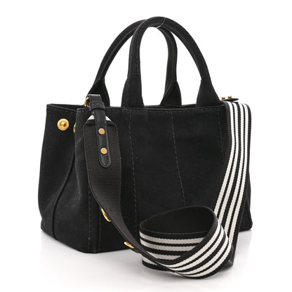 Prada Canapa Small Logo Tote Black Talco 3 of 9
