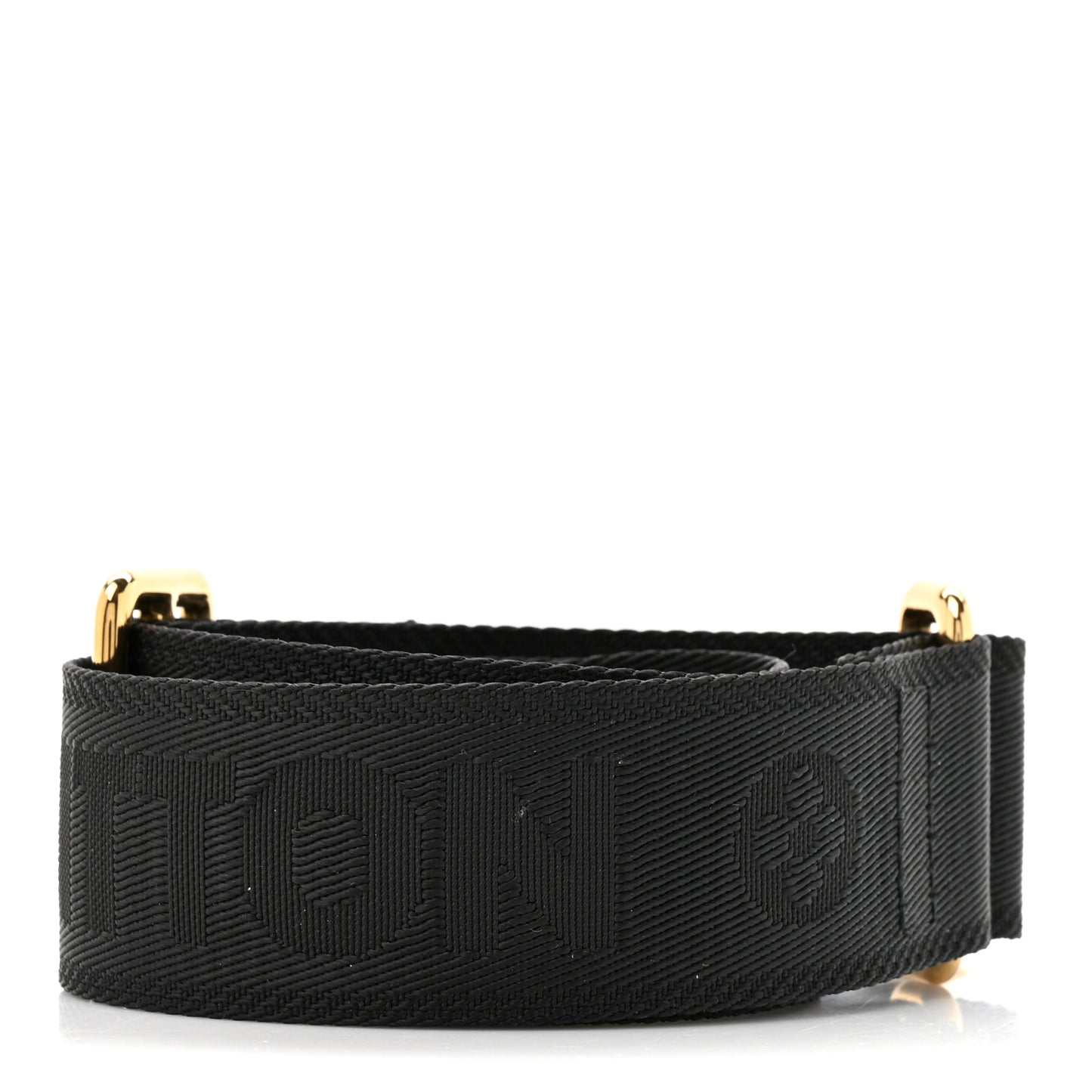 Nylon Calfskin Bubblegram Wallet Strap Black