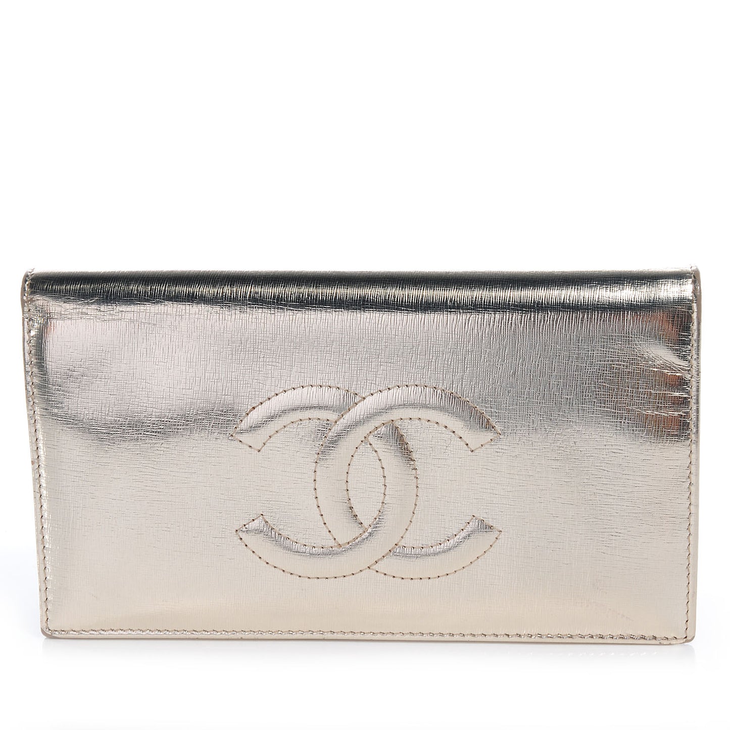 Calfskin Yen Wallet Metallic