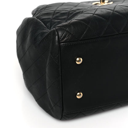 Chanel Lambskin Quilted Large Drawstring Bag Black 8 of 10