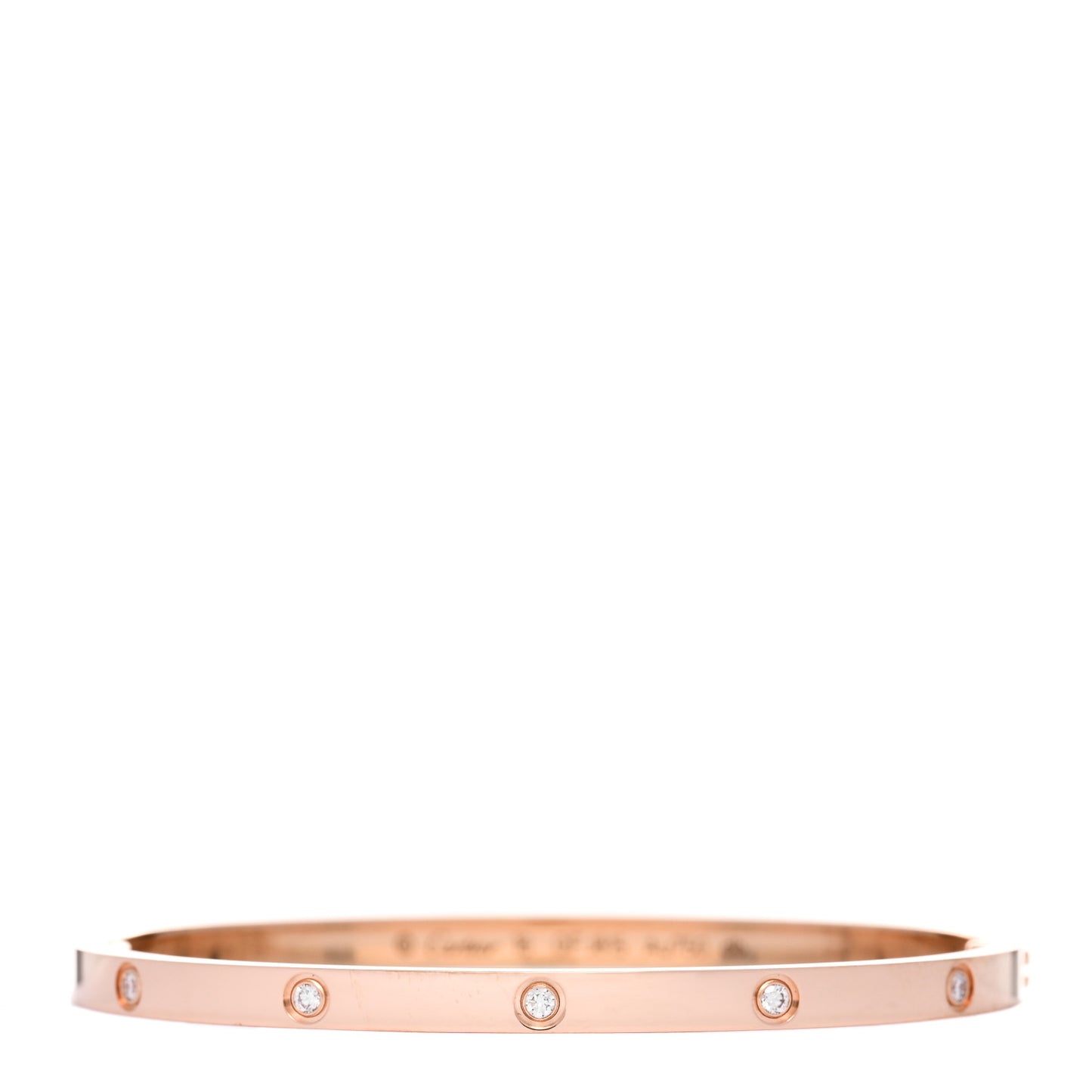 18K Pink Gold 10 Diamond Small LOVE Bracelet 16