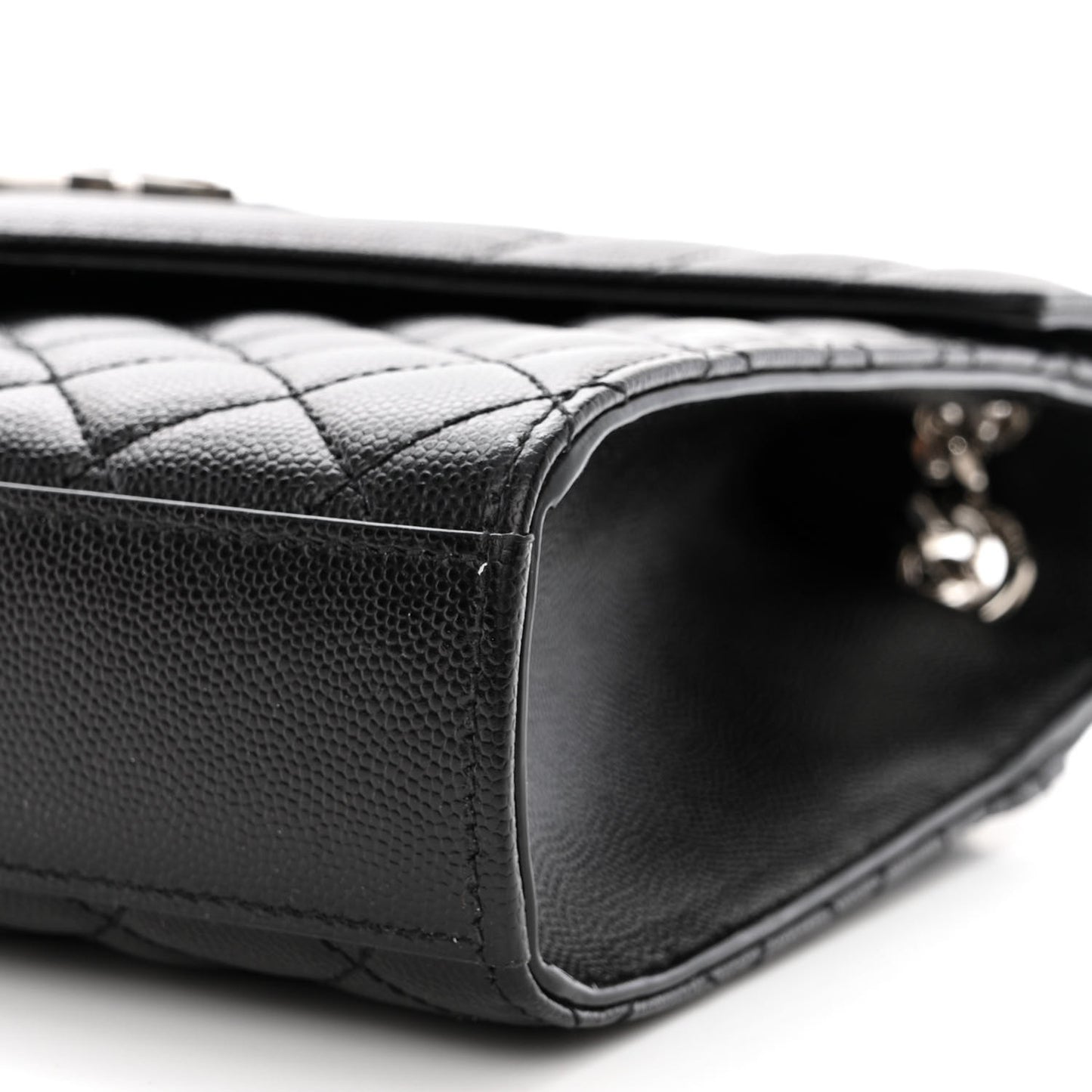 Grain De Poudre Textured Mixed Matelasse Triquilt Medium Monogram Satchel Black