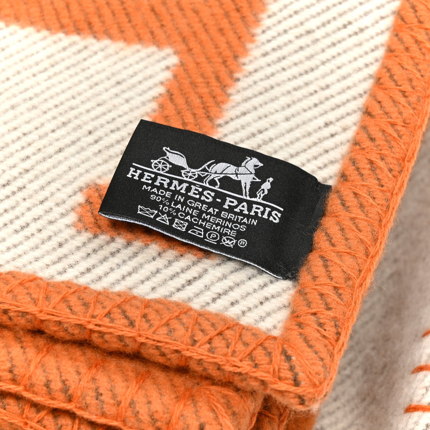 Wool Cashmere Signature Classic Avalon Blanket Ecru Potiron
