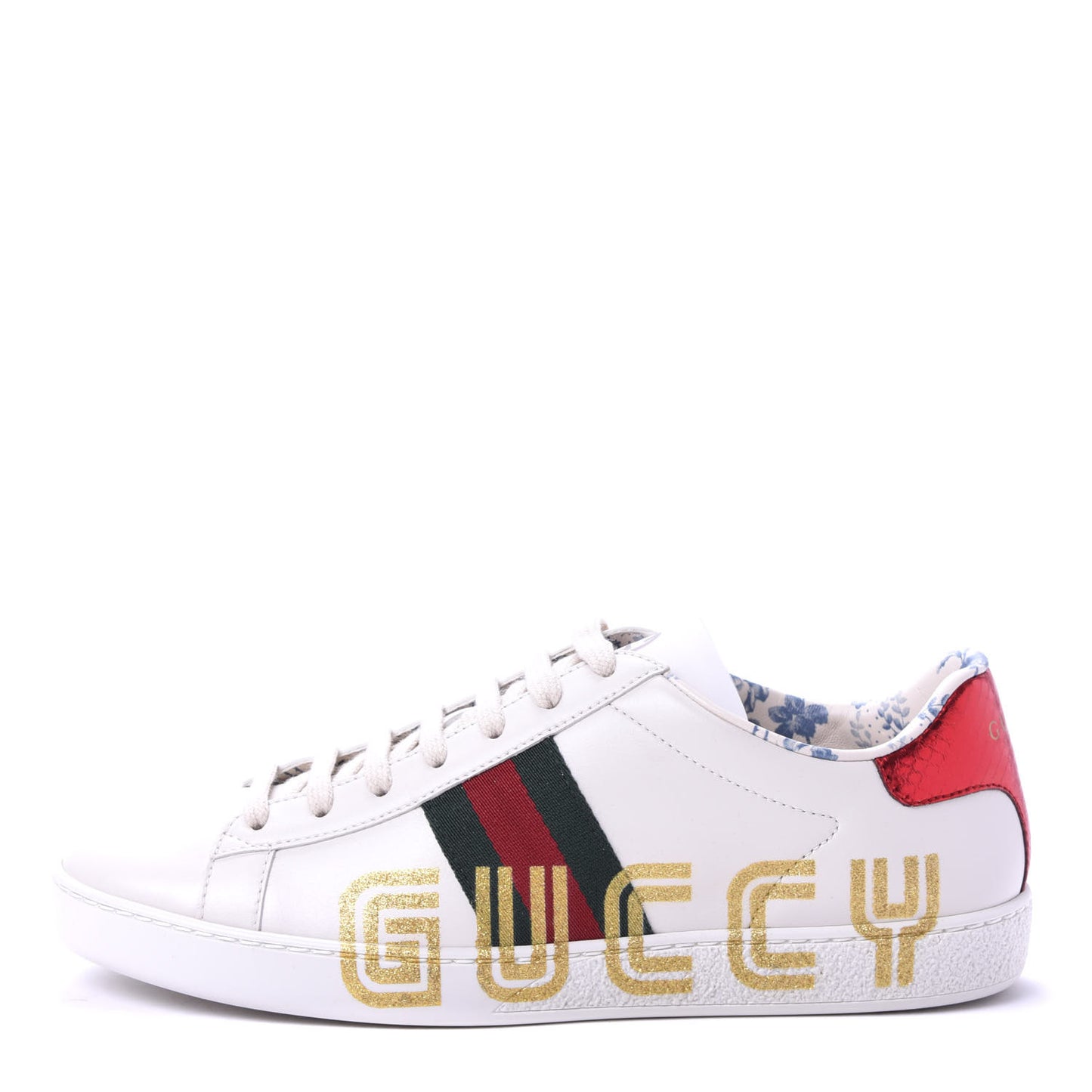 X SEGA Calfskin Ayers Web Guccy Womens Ace Sneakers 37.5 White