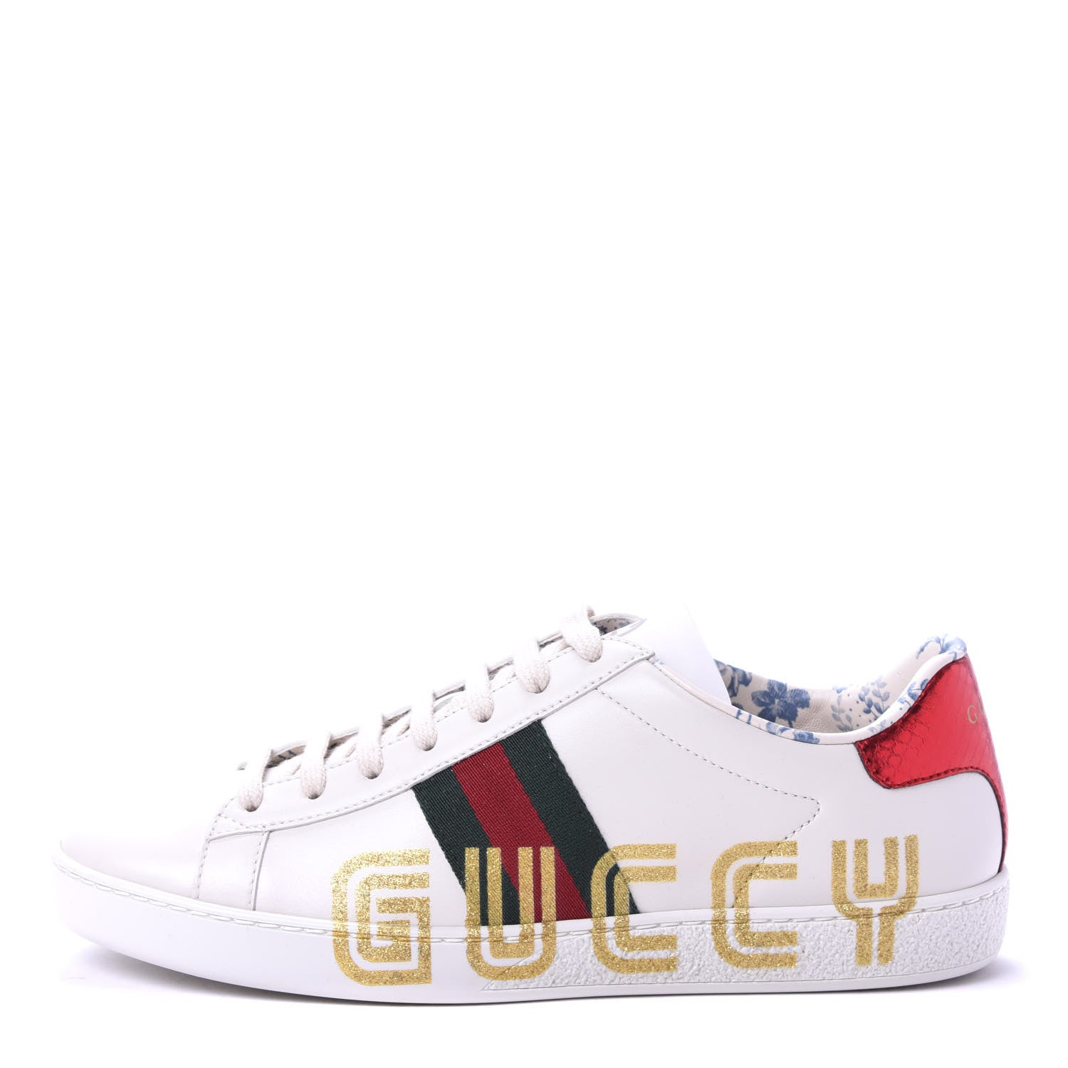 Gucci X SEGA Calfskin Ayers Web Guccy Womens Ace Sneakers 37.5 White 1 of 10