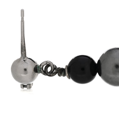 Chanel Ruthenium Pearl CC Drop Earrings Grey 4 of 4