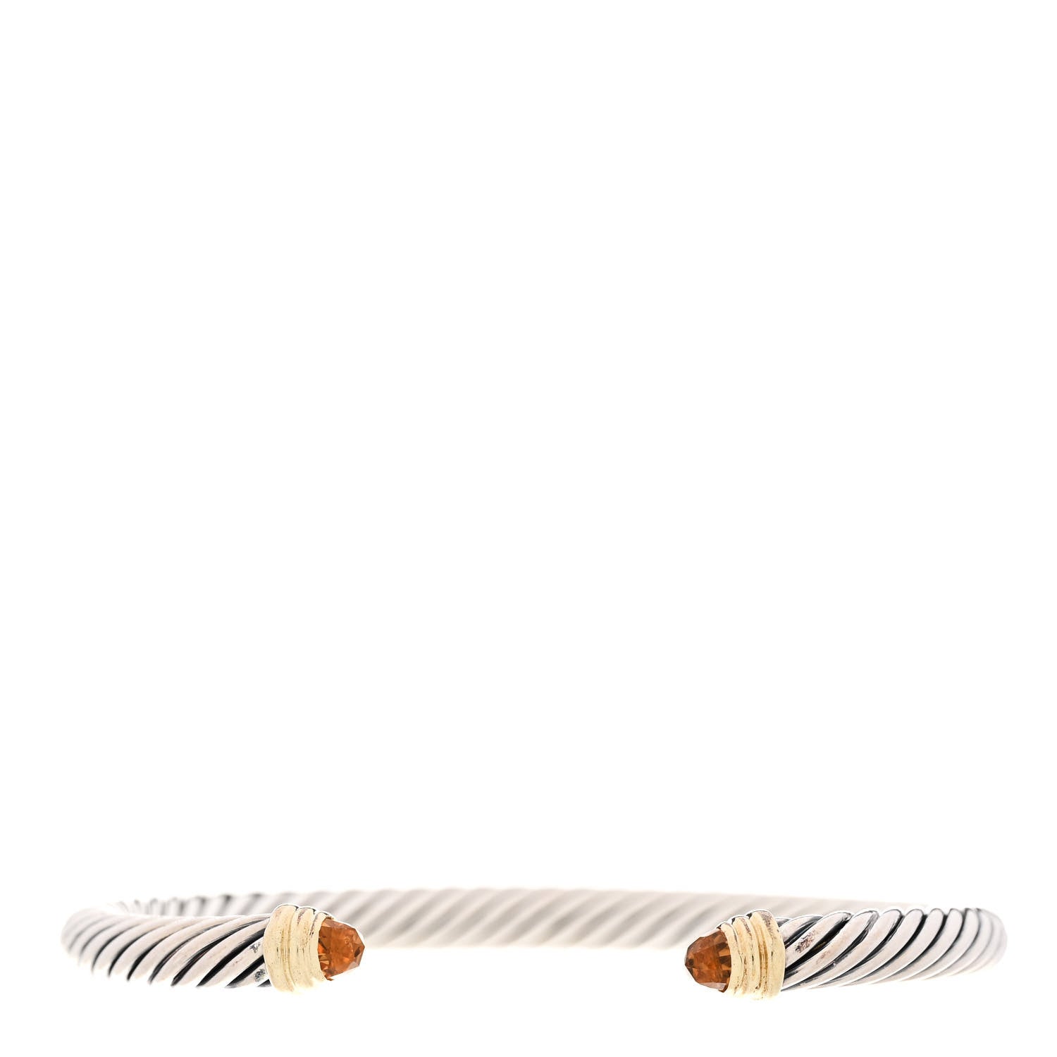 David Yurman Sterling Silver 14K Yellow Gold Citrine 5mm Cable Classics Petite Color Bracelet 1 of 3