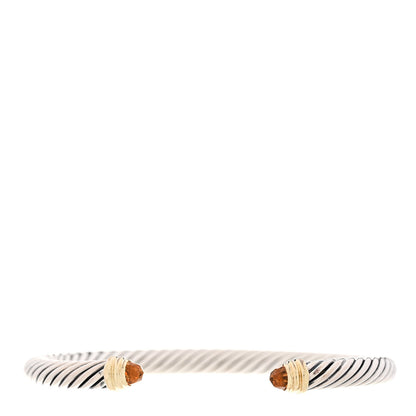 David Yurman Sterling Silver 14K Yellow Gold Citrine 5mm Cable Classics Petite Color Bracelet 1 of 3