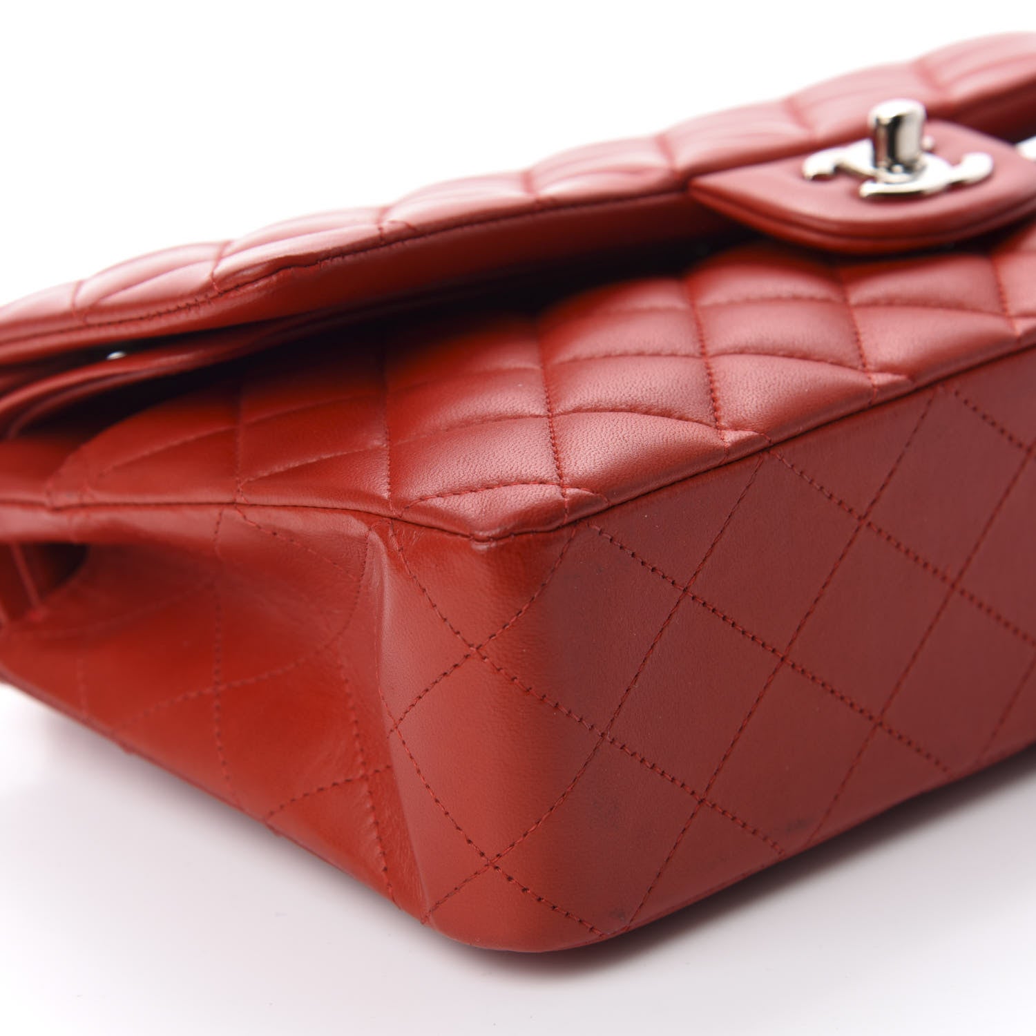 Chanel Lambskin Quilted Medium Double Flap Red 6 of 10