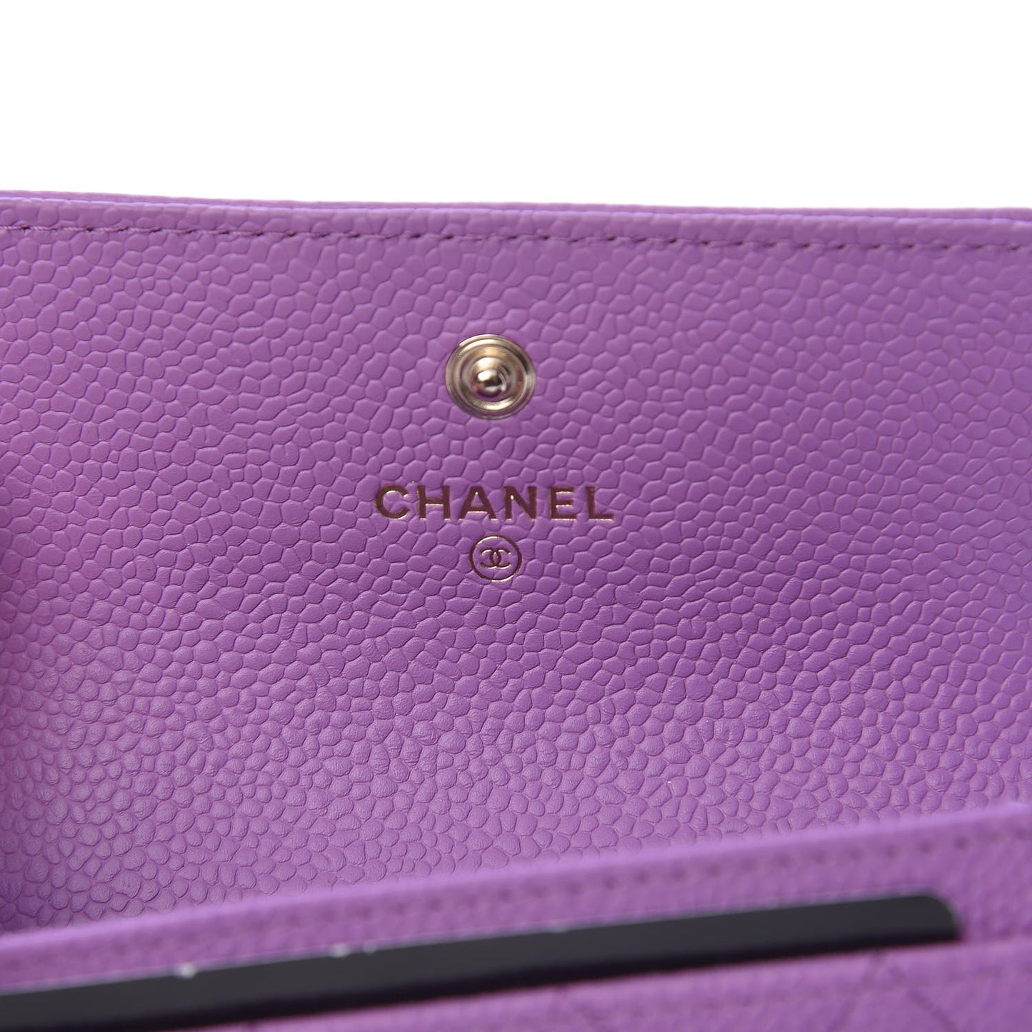 Caviar Quilted Boy Flap Card Holder Purple
