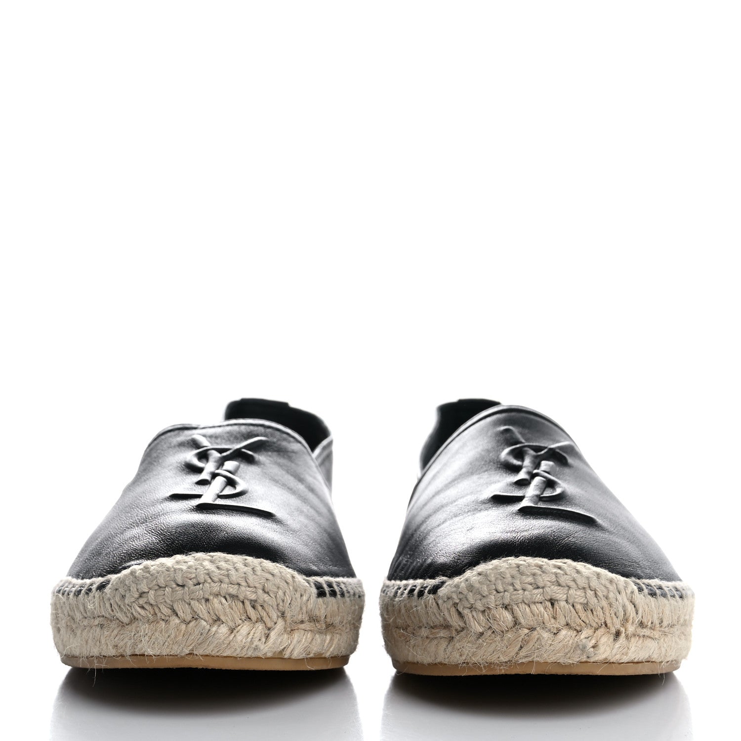 Saint Laurent Lambskin Monogram Espadrilles 38.5 Black 3 of 9