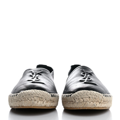 Saint Laurent Lambskin Monogram Espadrilles 38.5 Black 3 of 9