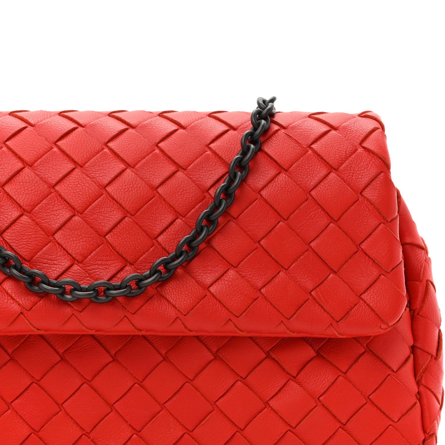 Bottega Veneta Nappa Intrecciato Small Chain Crossbody Red 9 of 11