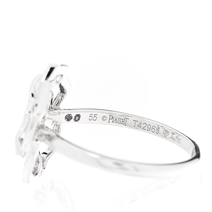 Piaget 18K White Gold Diamond .24ct Rose Ring 55 7.25 4 of 5