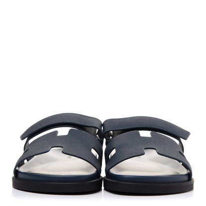 Hermes Epsom Mens Chypre Sandals 43 Bleu Mineral 2 of 10