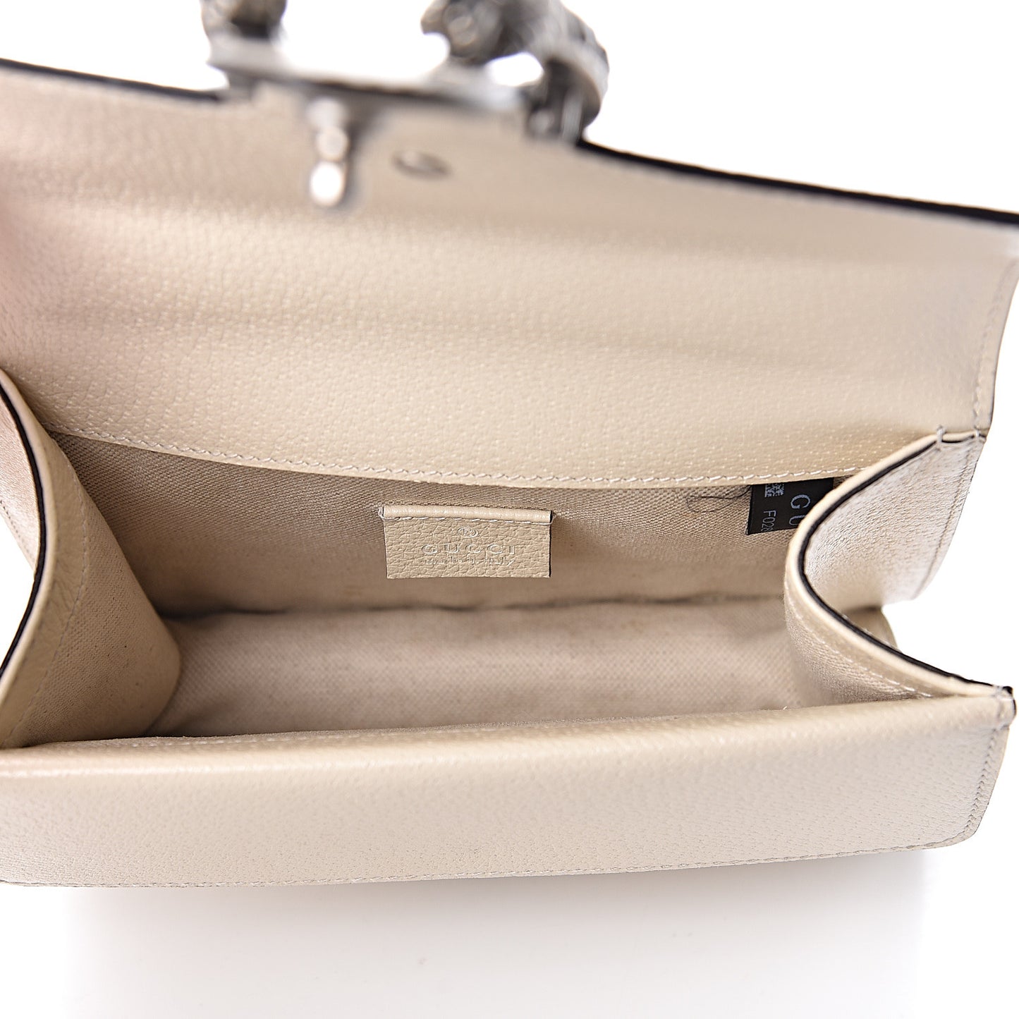 Textured Calfskin Crystal Mini Dionysus Shoulder Bag Mystic White