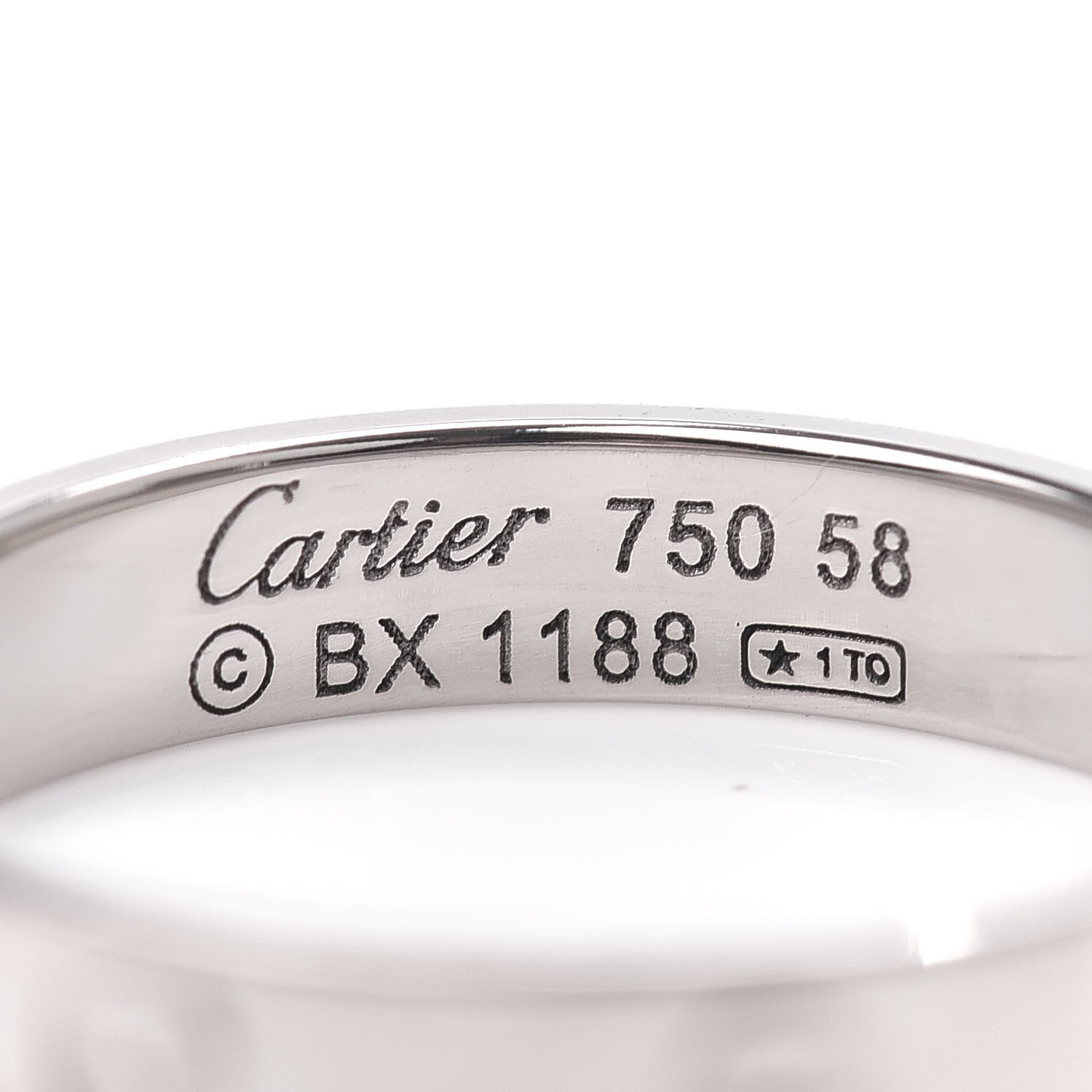 Cartier 18K White Gold 3.5mm LOVE Wedding Band Ring 58 8.25 4 of 4