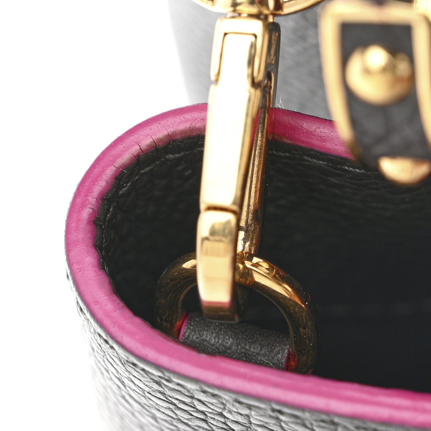 Louis Vuitton Taurillon Capucines PM Grey Pink 11 of 12