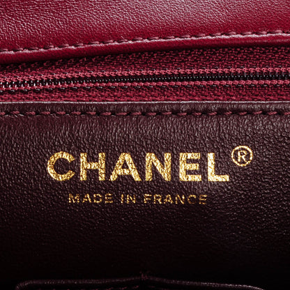 Chanel Lambskin Scallop Quilted Mini Pagoda Square Flap Burgundy 6 of 7
