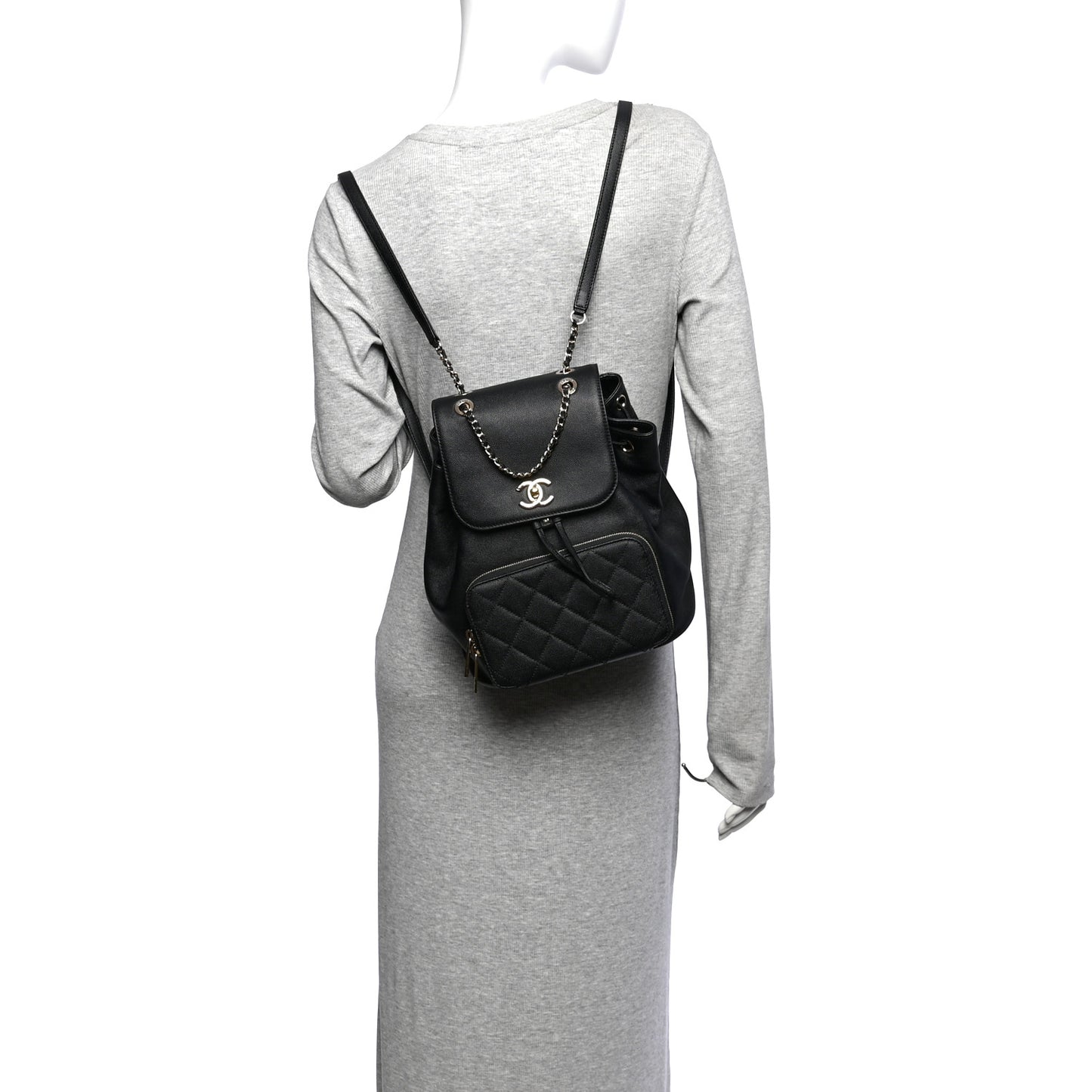 Caviar Quilted Business Affinity Backpack Black