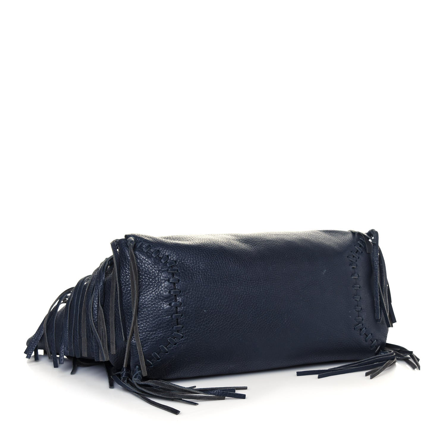 Valentino Garavani Grained Calfskin Rockstud C-Rockee Fringe Tote Deep Blue 4 of 17