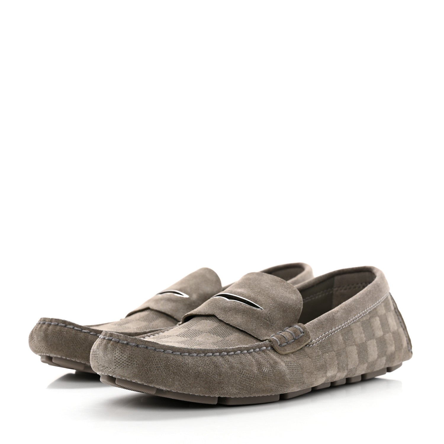 Louis Vuitton Mens Suede Monte Carlo Loafers 10 Beige 3 of 9
