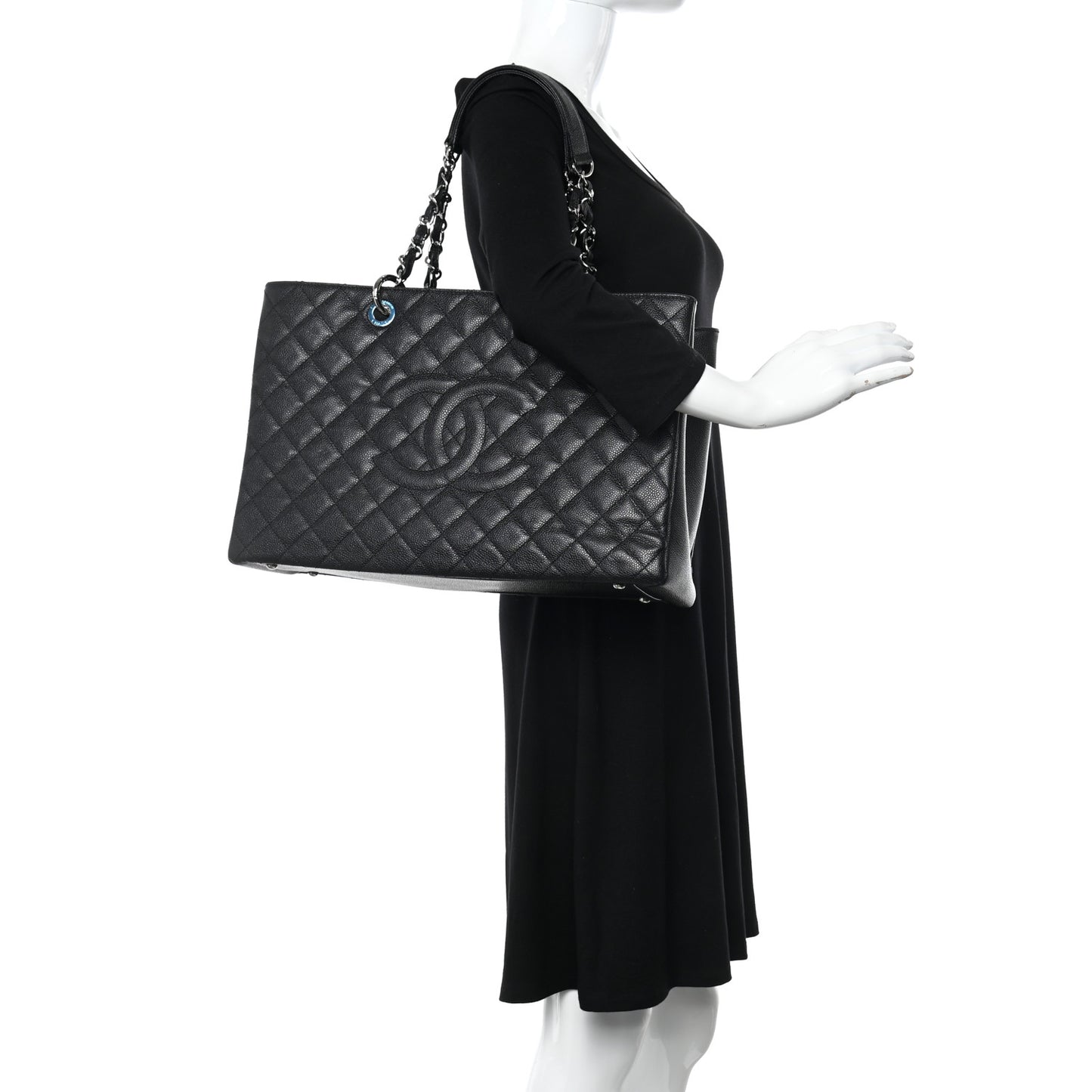 Caviar Quilted XL Grand Shopping Tote GST Black