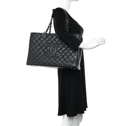 Chanel Caviar Quilted XL Grand Shopping Tote GST Black 2 of 12