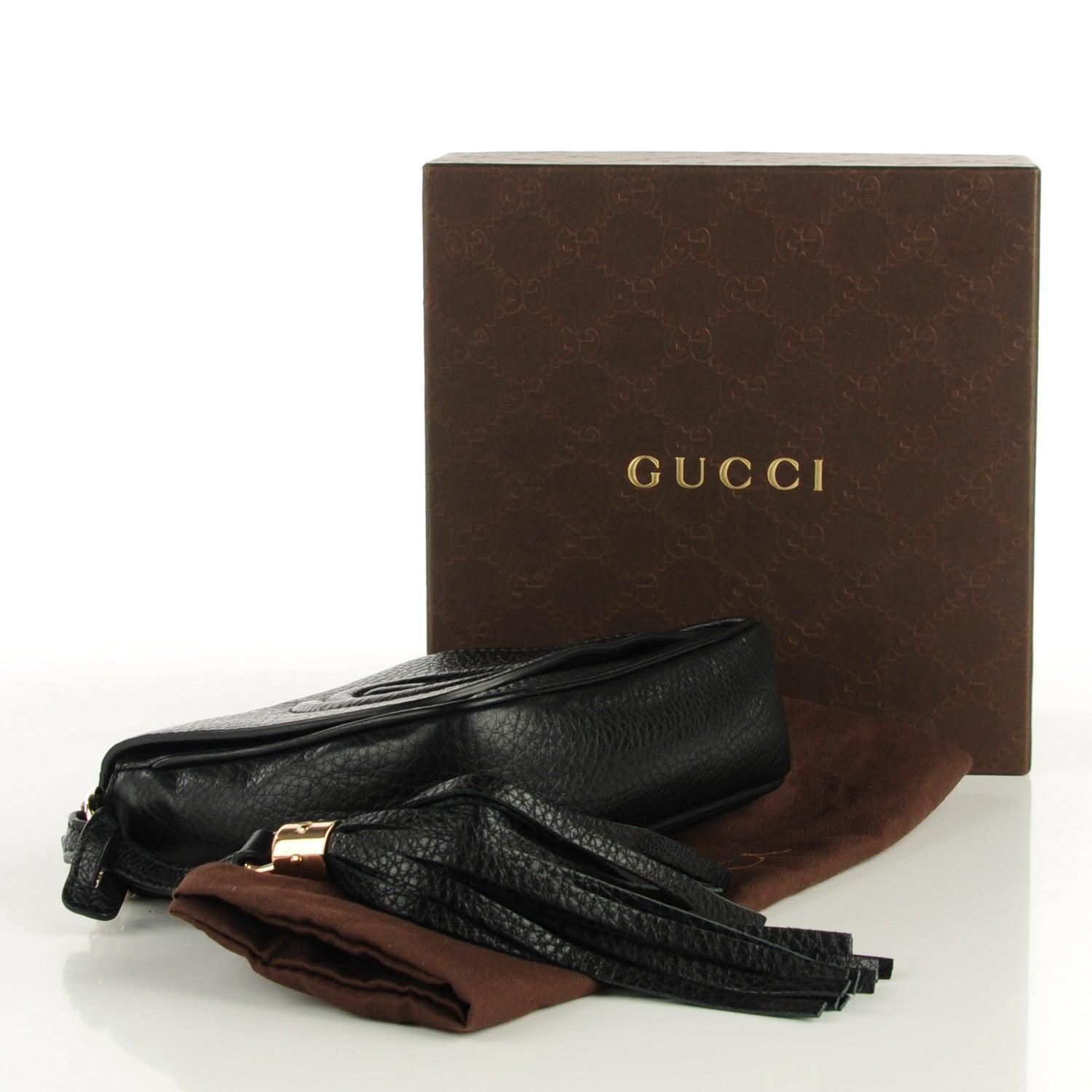 Gucci Pebbled Calfskin Small Soho Flap Crossbody Black 4 of 7