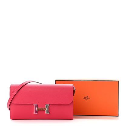 Hermes Epsom Alligator Lizard Constance Wallet To Go Rose Extreme 11 of 11
