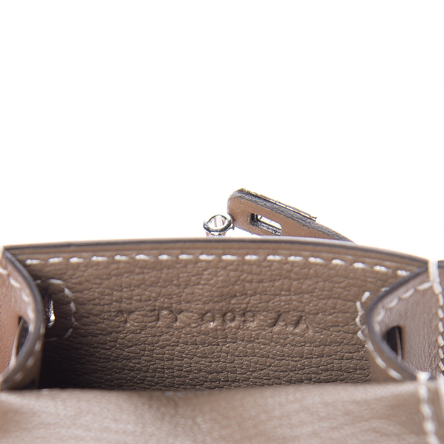 Hermes Tadelakt Mini Kelly Twilly Bag Charm Etoupe 7 of 11