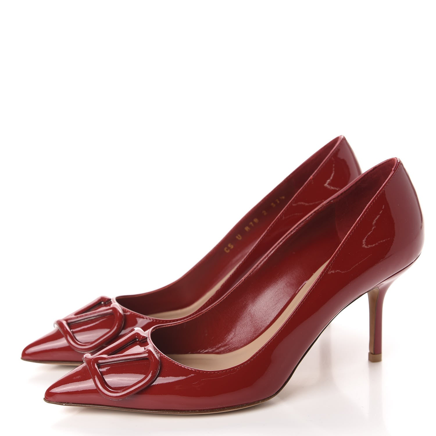 Valentino Garavani Patent Vlogo Signature 80mm Pumps 37.5 Red 3 of 10