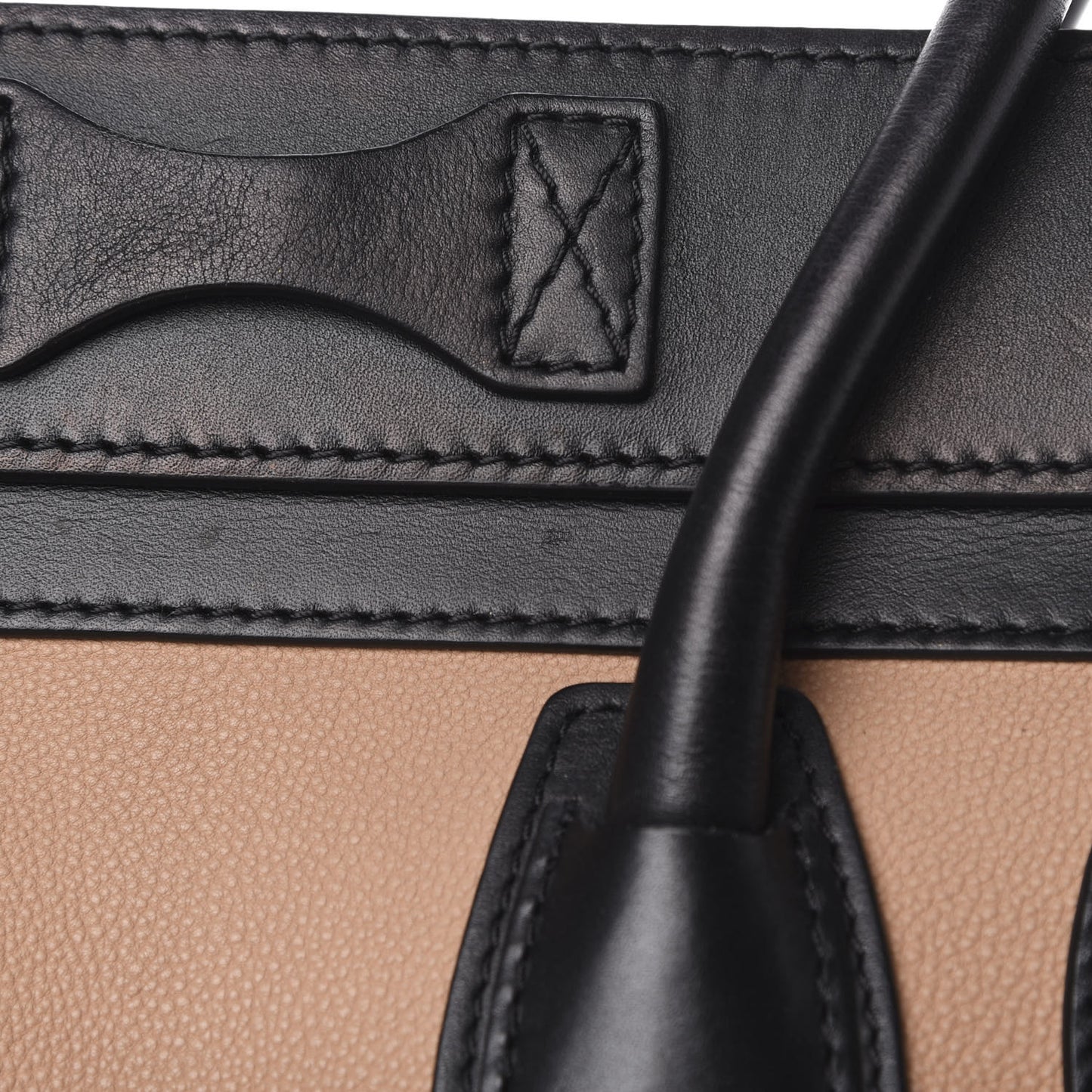 Elephant Calfskin Micro Tri-Color Luggage Black