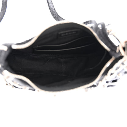 Balenciaga Washed Denim BB Monogram Le Cagole Mini Purse With Chain Black 6 of 12