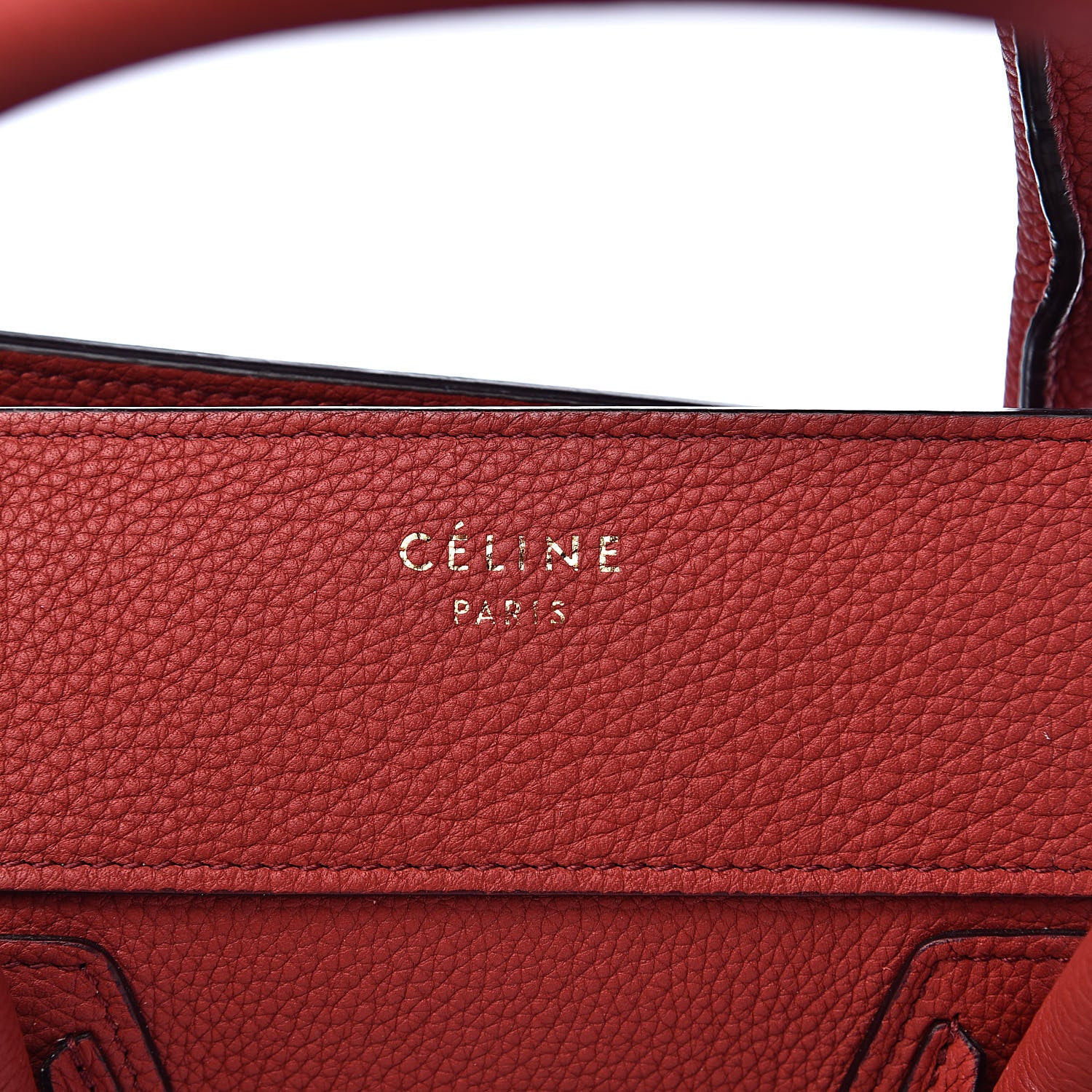 Celine Drummed Calfskin Mini Luggage Coquelicot 9 of 16
