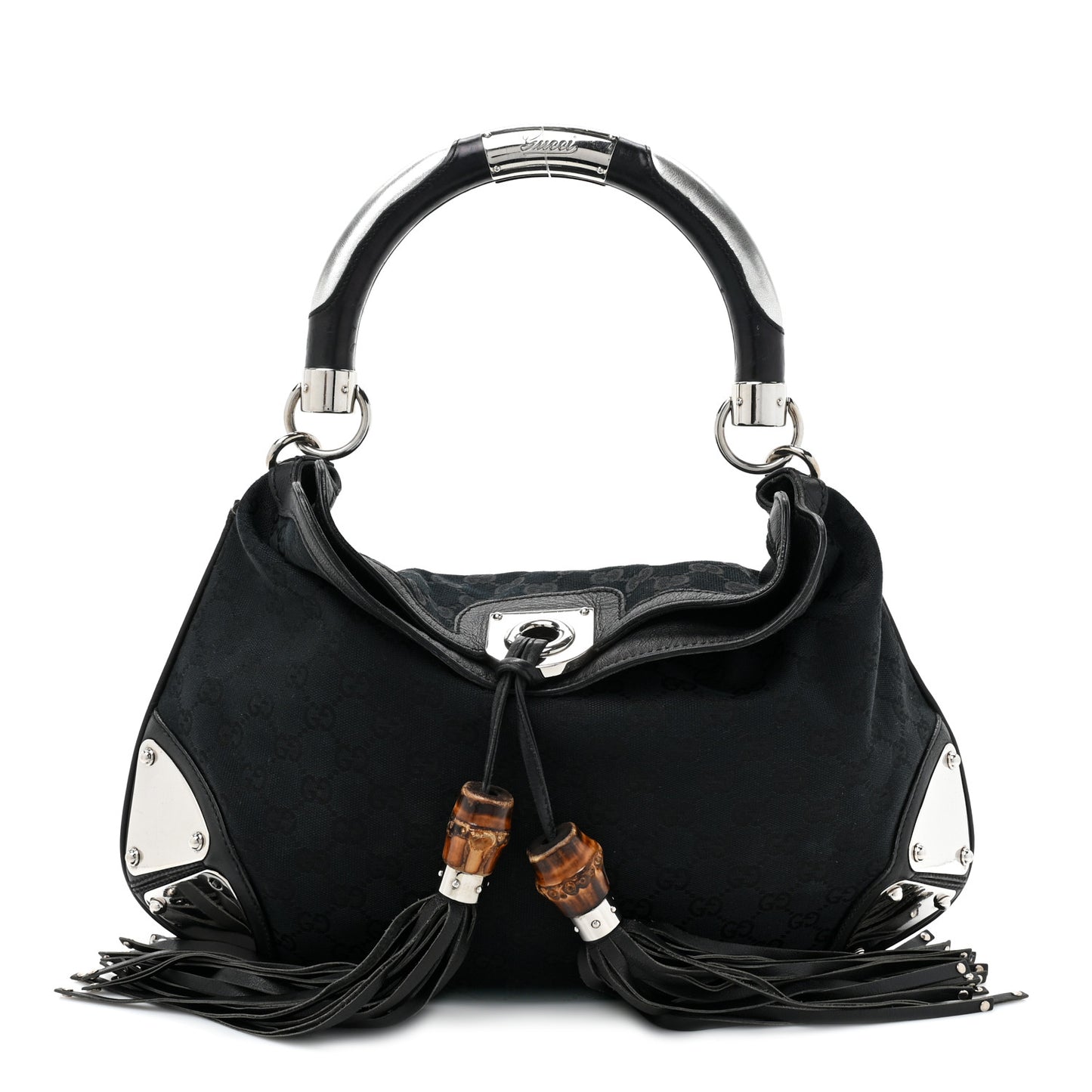 Monogram Medium Indy Top Handle Hobo Black
