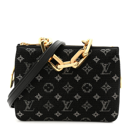 Louis Vuitton Satin Beaded Embroidered Monogram Coussin BB Black 1 of 17