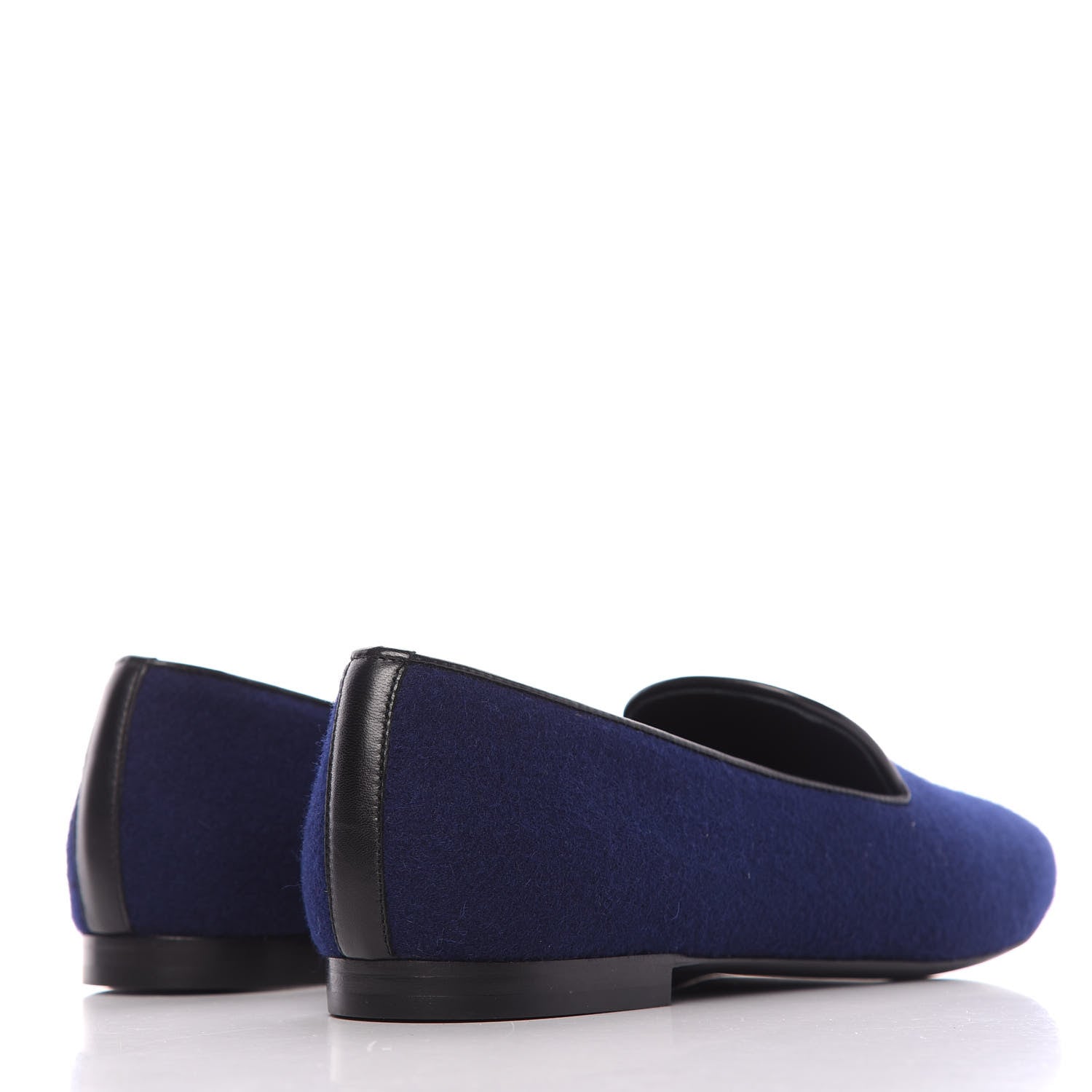 Chanel Fabric Lambskin Womens CC Mocassin Loafers 39.5 Navy Black 6 of 14