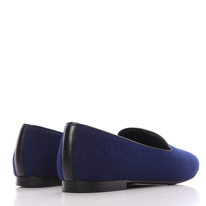 Chanel Fabric Lambskin Womens CC Mocassin Loafers 39.5 Navy Black 6 of 14