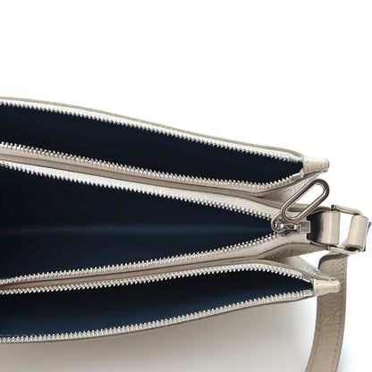 Burberry Grainy Goatskin Penhurst D-Ring Triple Zip Crossbody Bag Beige 4 of 9