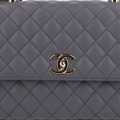 Chanel Caviar Quilted Small Coco Handle Flap Dark Grey 8 of 11