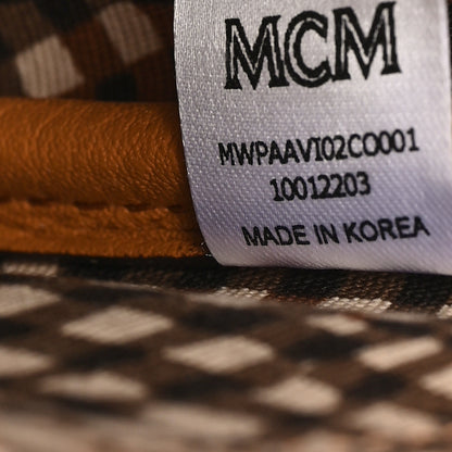 MCM Visetos Liz Shopper Tote Pouch Cognac 5 of 10