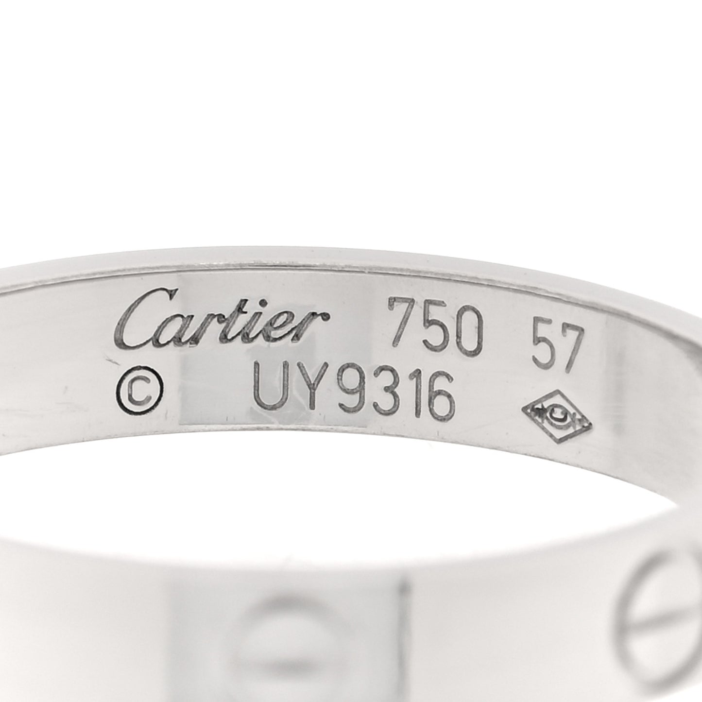 18K White Gold 3.5mm LOVE Wedding Band Ring 57 8