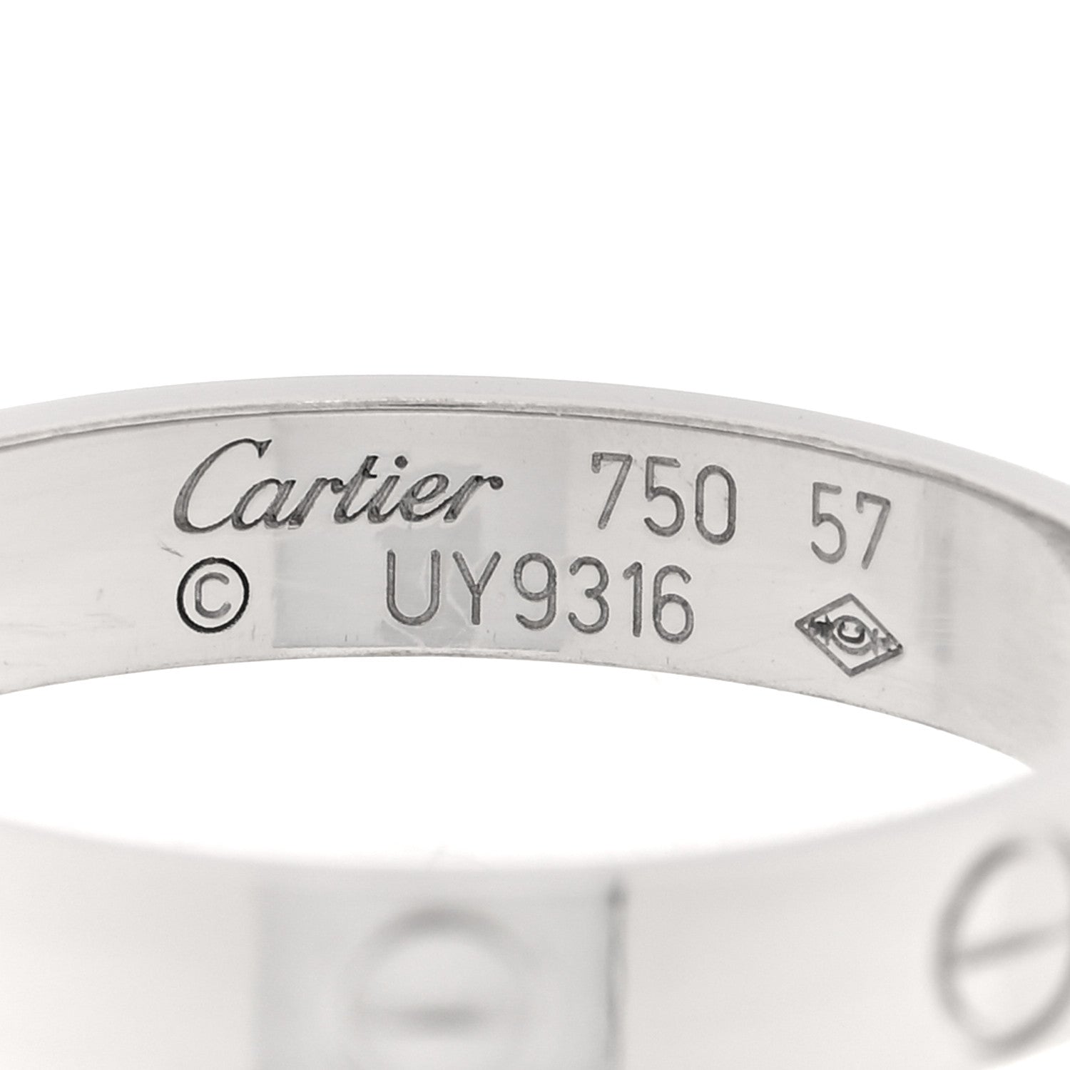 Cartier 18K White Gold 3.5mm LOVE Wedding Band Ring 57 8 3 of 3