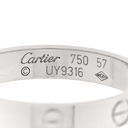 Cartier 18K White Gold 3.5mm LOVE Wedding Band Ring 57 8 3 of 3