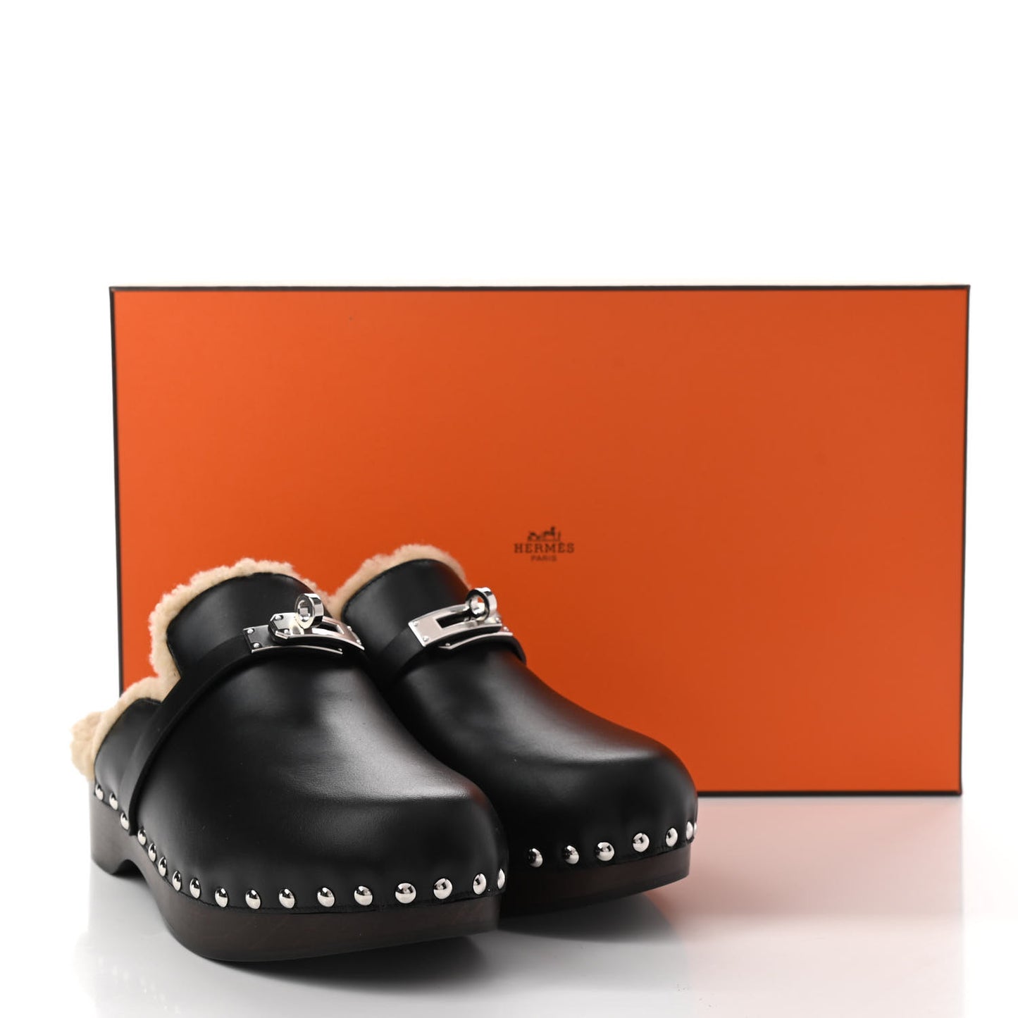 Calfskin Woolskin Carlotta Mules 36 Black